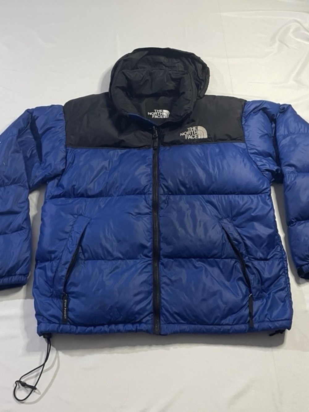 VTG 1998 The North Face Nuptse 700 Down Puffer Jacket Blue Black Men's Large